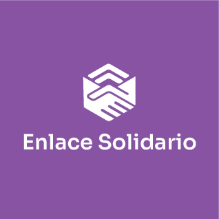 Enlace Solidario logo on brand background